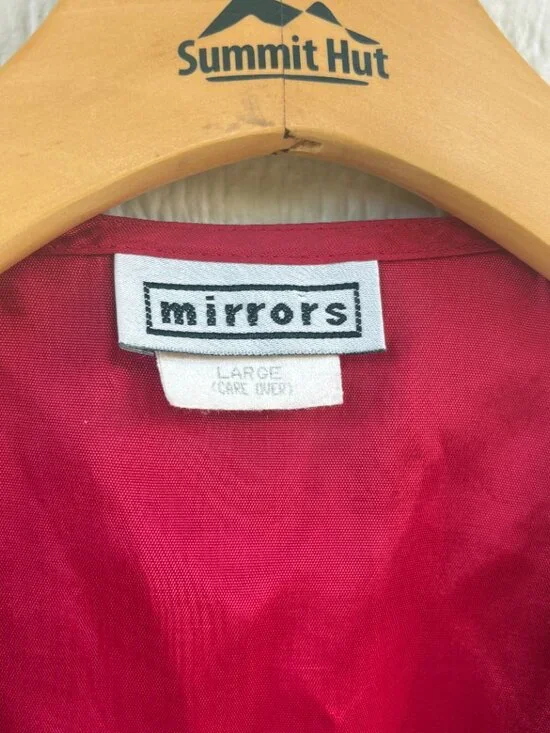 Vintage Mirrors Western Tapestry Vest Women's Large Red Horses Pearl Button 90s - Picture 2 of 10